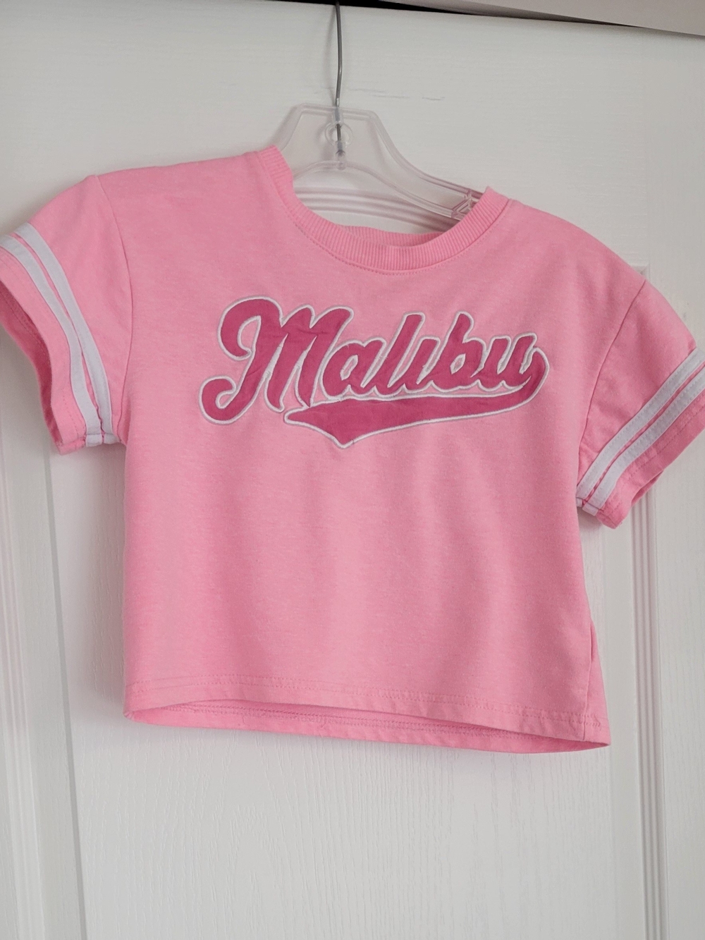 Freestyle Pink 'Malibu' Graphic Tee with White Stripes
